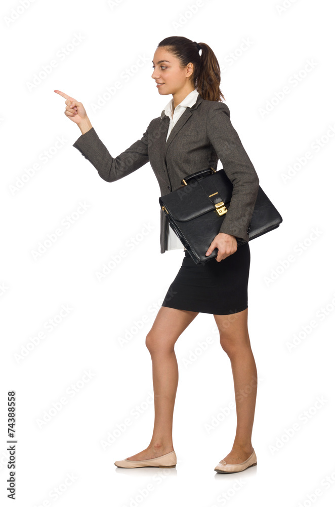 Businesswoman in business concept isolated on white Businesswoman in business concept isolated on white