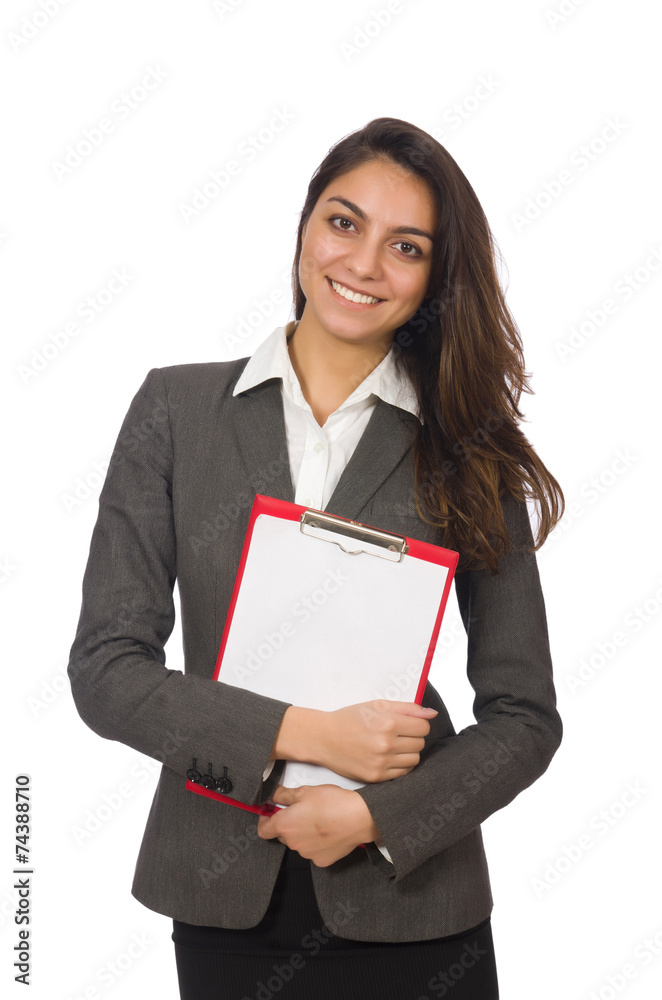 Businesswoman isolated on the white Businesswoman isolated on the white