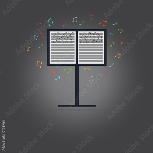 Vector of music note stand