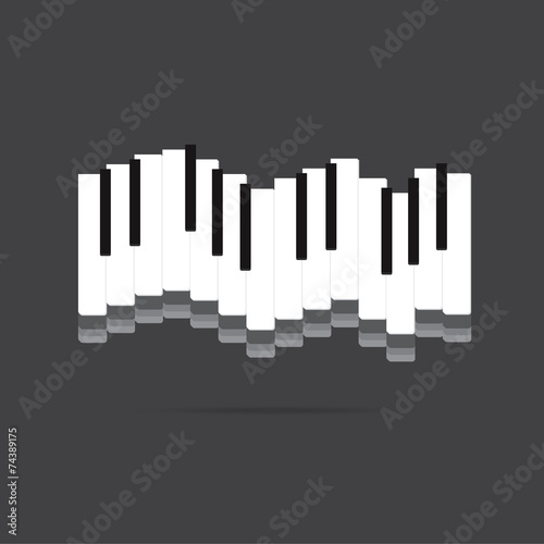 Vector of piano key .music