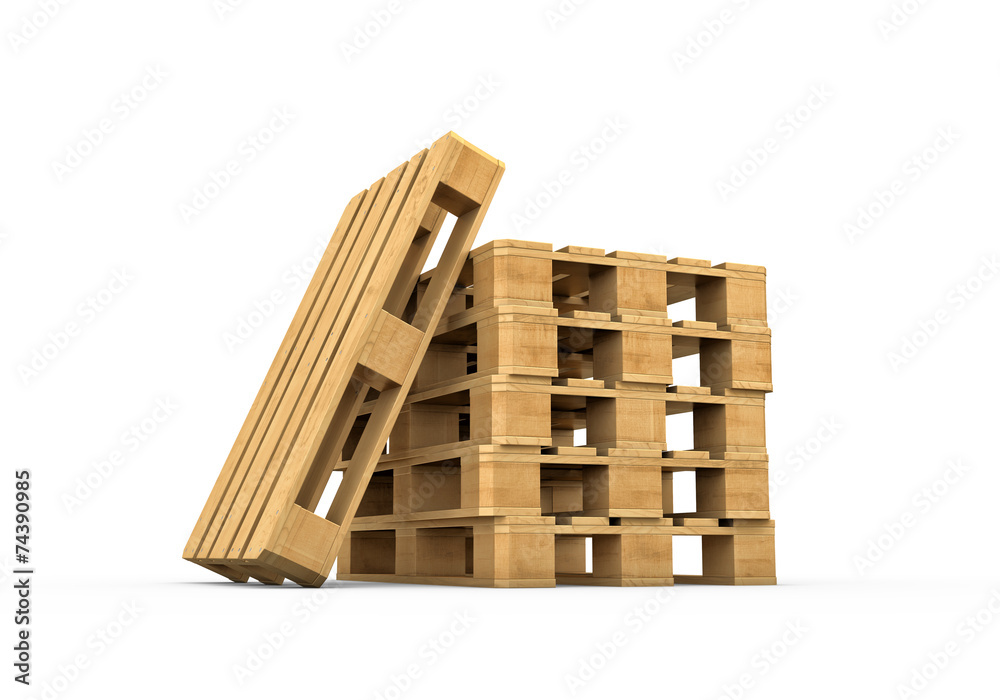 Wooden pallet isolated on white background