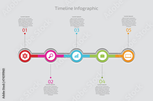 Timeline Infographic. Vector template.