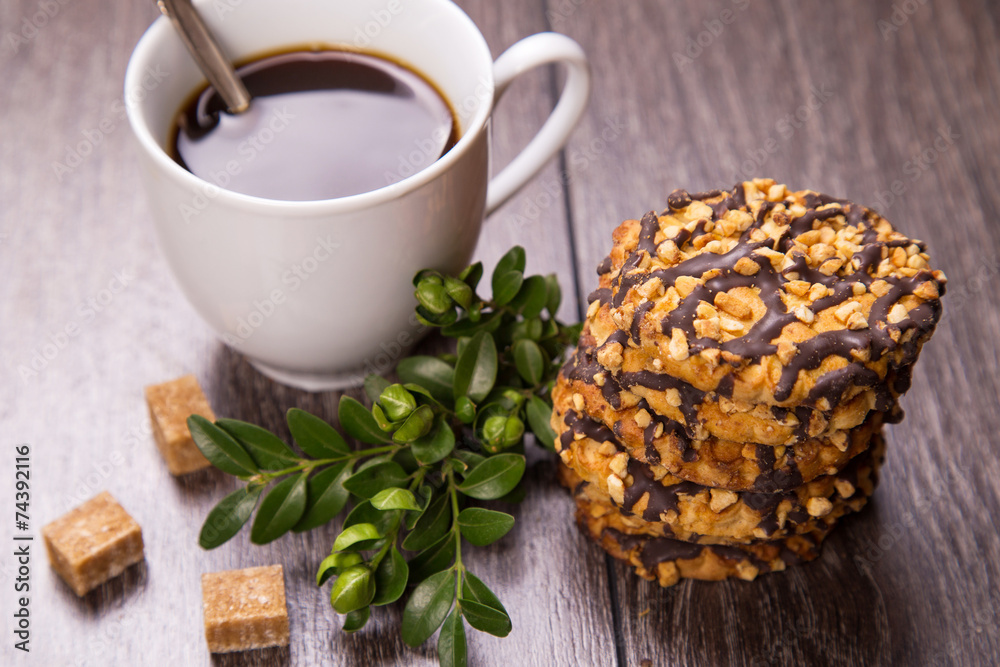 Fototapeta premium coffee with cookies