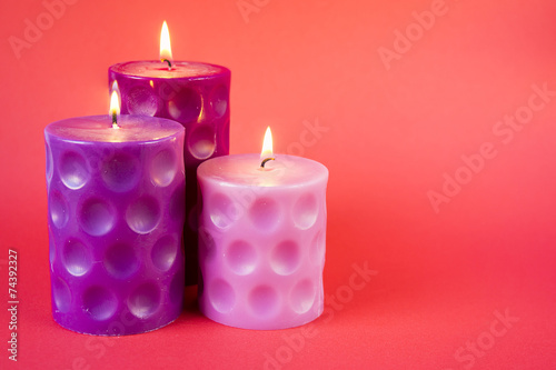 Isolated pink candles