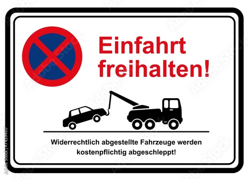 Einfahrt freihalten Halteverbot Parkverbot