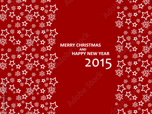 Merry Christmas and Happy New Year 2015 card vector illustration