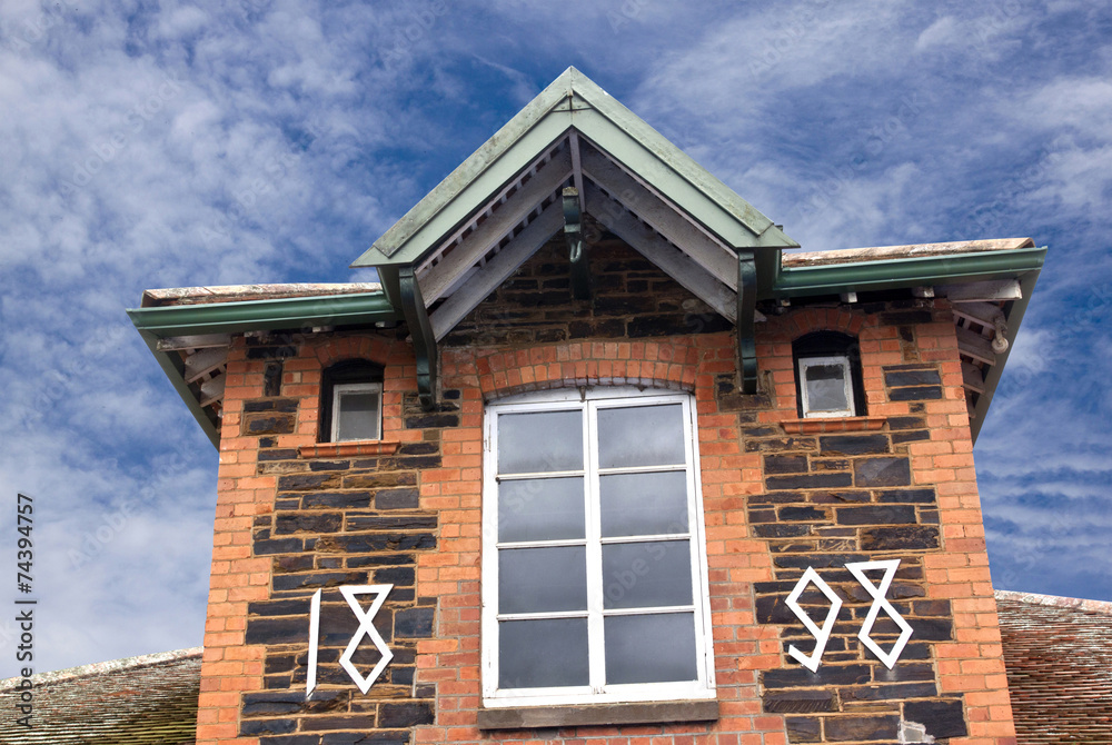Decorative Facade of Attic in 1898 Victorian House Decorative Facade of Attic in 1898 Victorian House