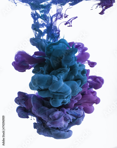 Ink color drop, violet, blue