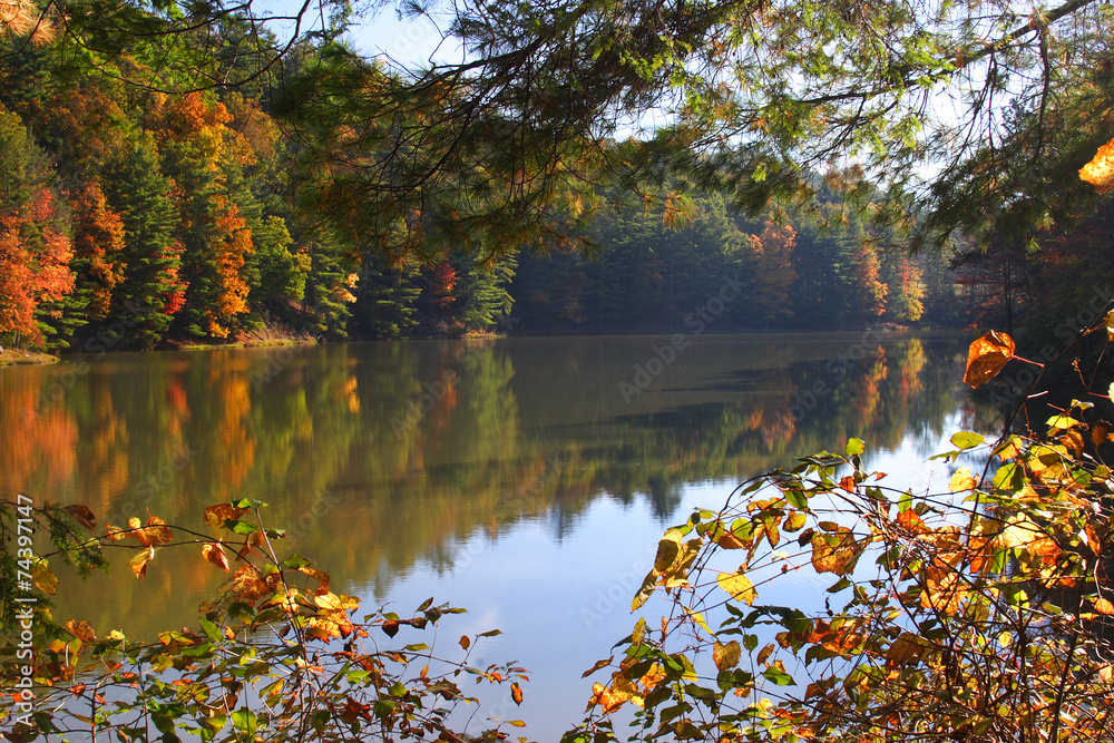 Naklejka premium Watoga Lake In Autumn