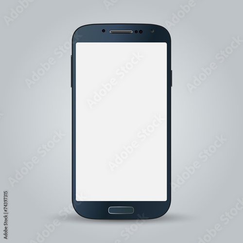 Black business mobile phone vector isolated on white background