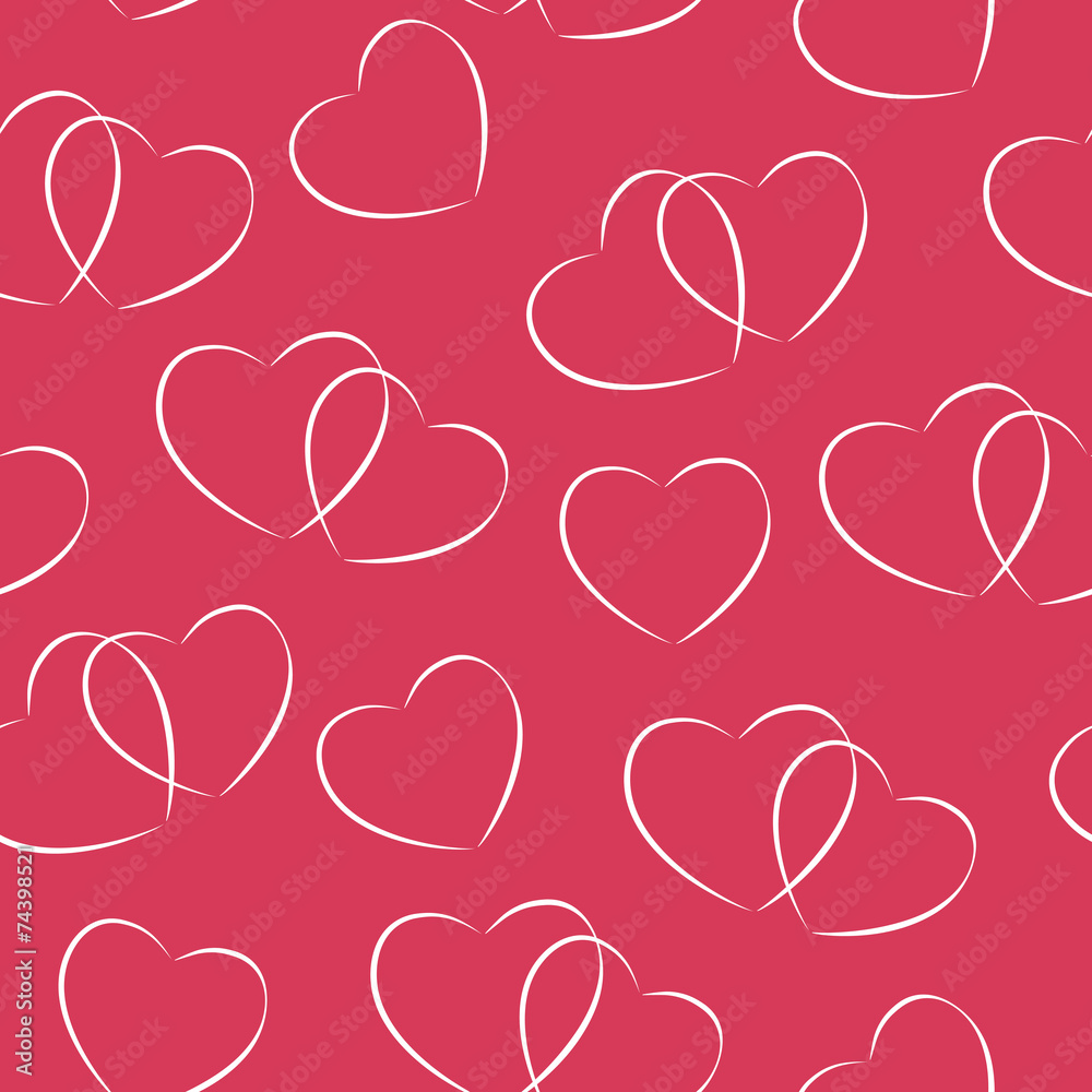 Happy Valentines Day Seamless Pattern Background with Heart. Vec Happy Valentines Day Seamless Pattern Background with Heart. Vec