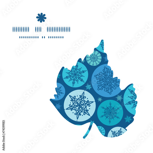 Vector round snowflakes leaf silhouette pattern frame