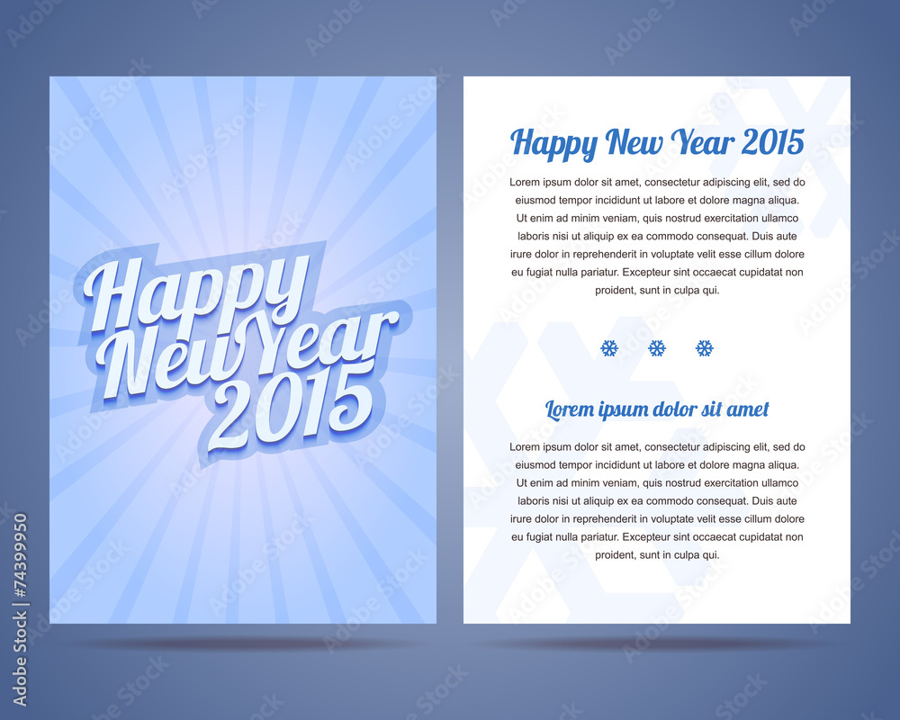Fototapeta premium Happy New Year flyer design template.