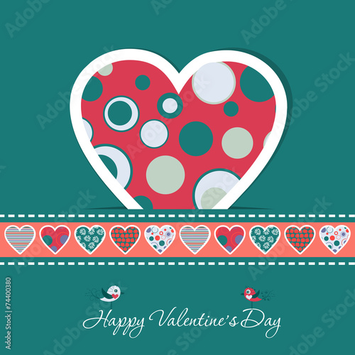 Template Valentine greeting card, vector