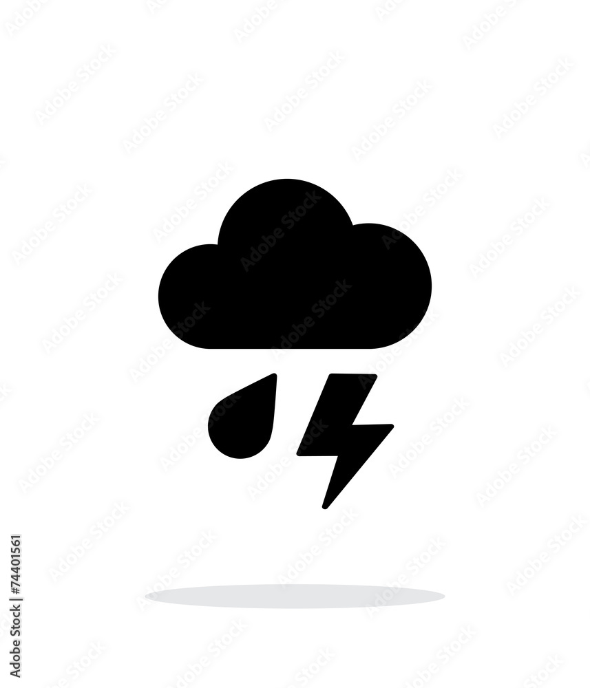 Rain with lightning weather icon on white background. Rain with lightning weather icon on white background.