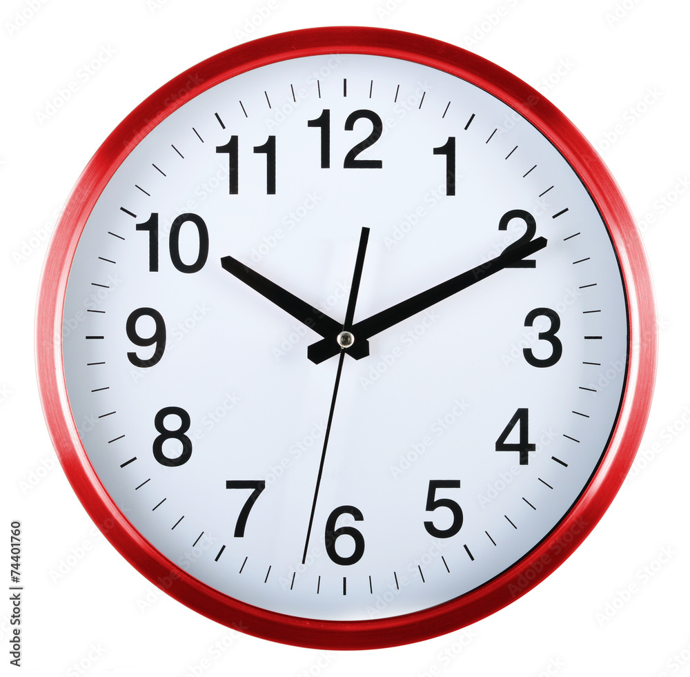 Wall clock isolated on white. Ten past ten. Wall clock isolated on white. Ten past ten.