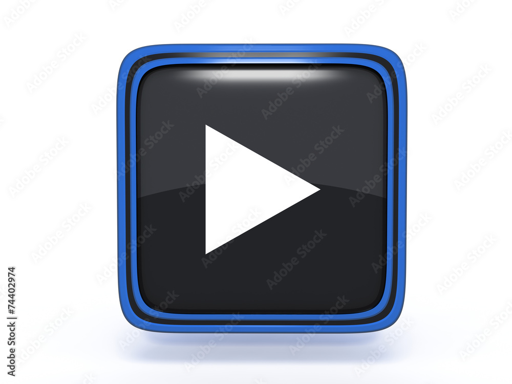 play square icon on white background play square icon on white background