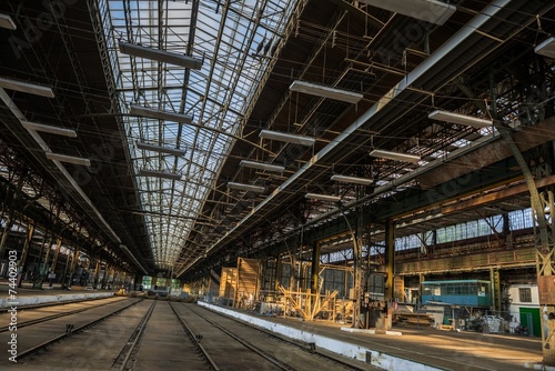 Large industrial hall of a repair station