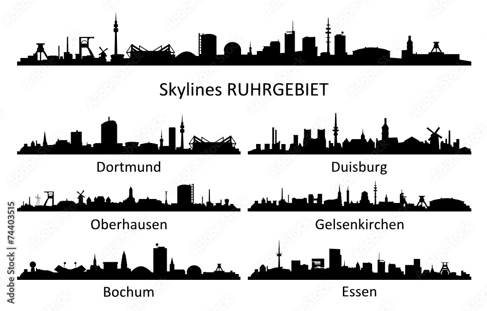 Skyline Ruhrgebiet - obrazy, fototapety, plakaty 
