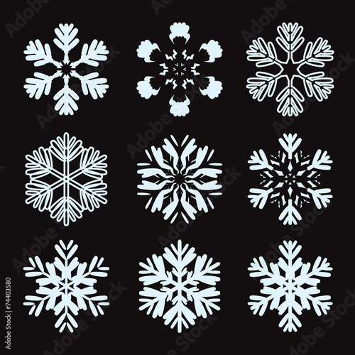 Set of vector snowflakes