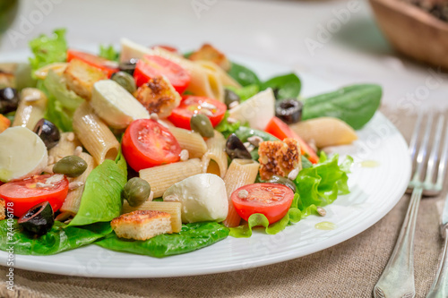 Healthy spring salad with vegetables