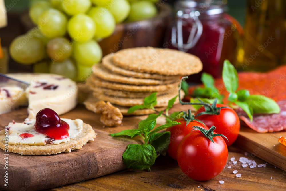traditional english soft cheese with cranberry sauce traditional english soft cheese with cranberry sauce