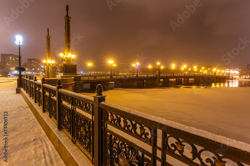 River promenade in Donetsk city on a winter. © Ryzhkov Oleksandr