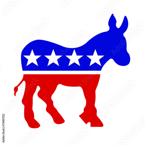 Red White and Blue Democrat Donkey