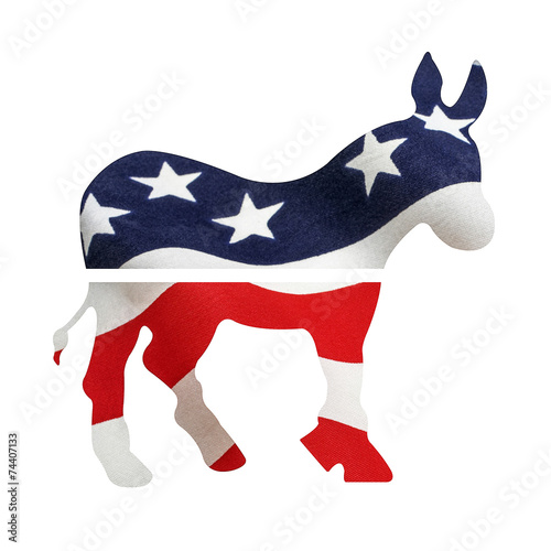 Democrat Donkey Under American Flag