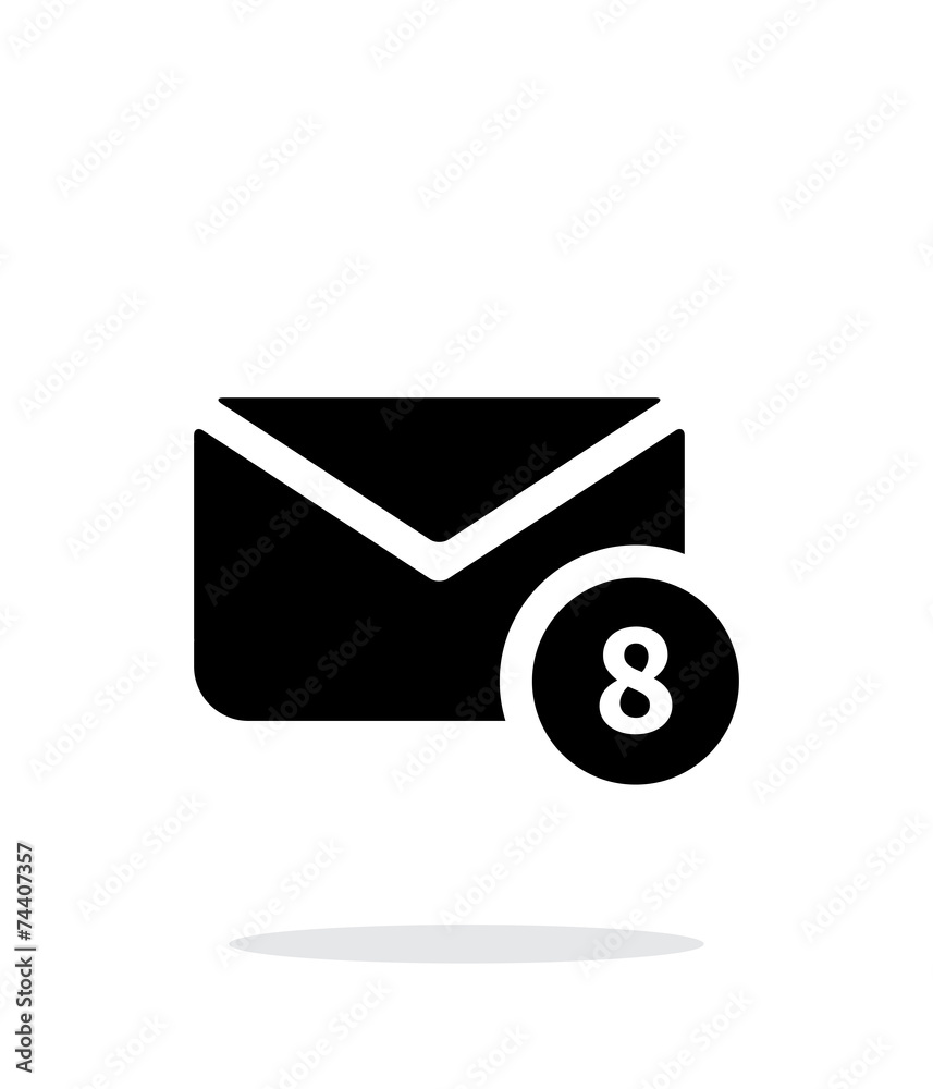 Mail with numbers icon on white background. Mail with numbers icon on white background.
