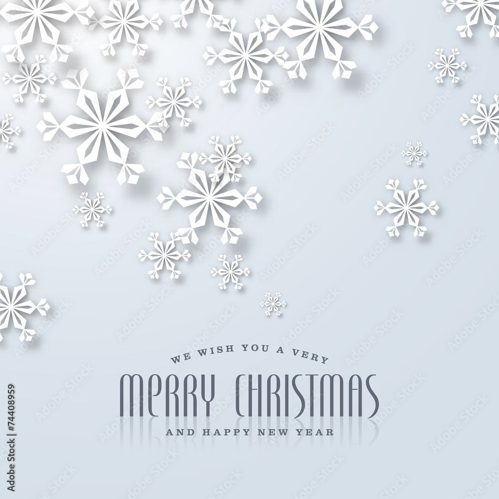 puristic christmas card with snowflakes puristic christmas card with snowflakes