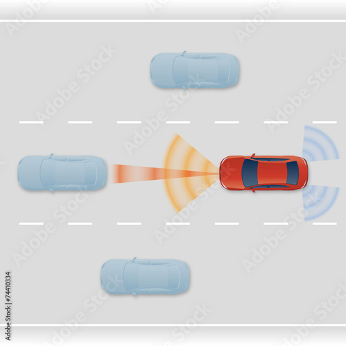 Remote Sensing System of Vehicle. intelligent car, AI10 vector