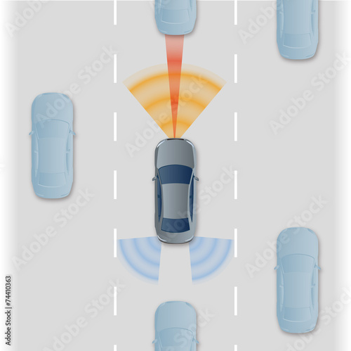 Remote Sensing System of Vehicle. intelligent car, AI10 vector