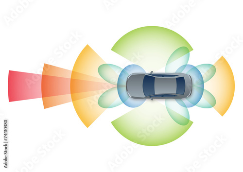 Remote Sensing System of Vehicle. intelligent car, AI10 vector