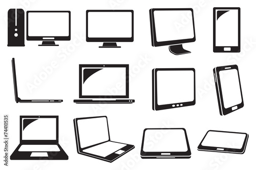 Computer and Laptop Vector Icons © UncleFredDesign