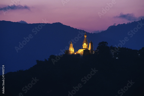 Swayambhunath stupa on sunset  , Kathmandu, Nepal