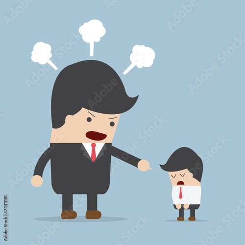 Angry boss and employee