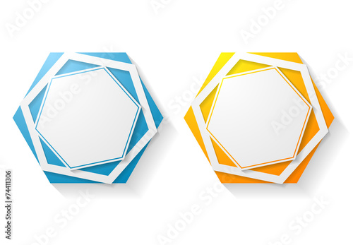 Abstract hexagon shape vector sticker