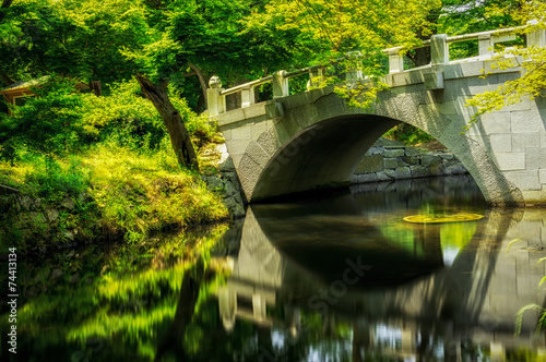 Summer reflections of Seonunsa Temple in South Korea. photo