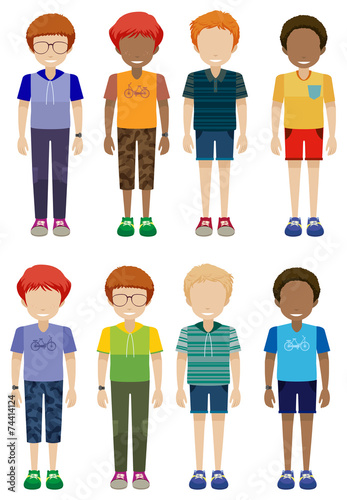 Eight faceless kids
