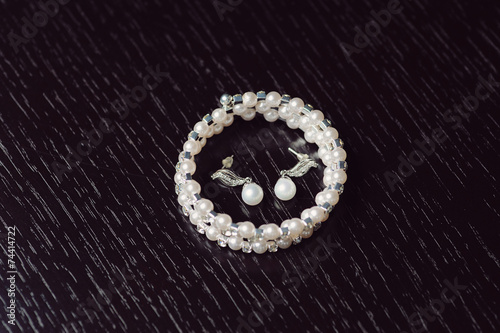 Pearl Bracelet and Earrings