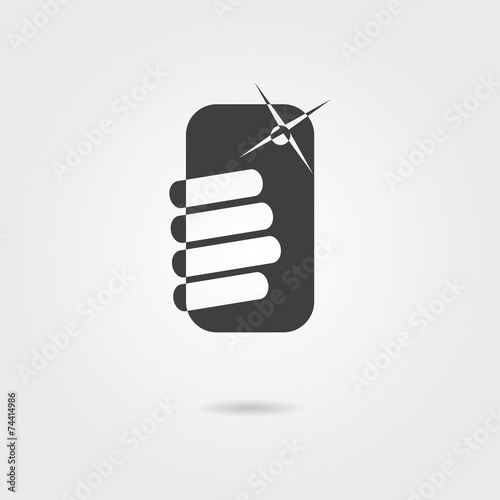 black selfie icon with shadow