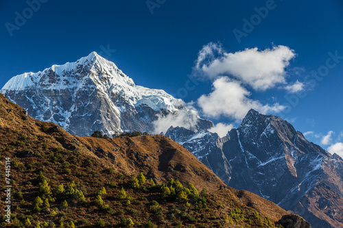 Snow covered peaks in Himalaya