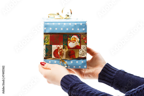 hands with christmas gift