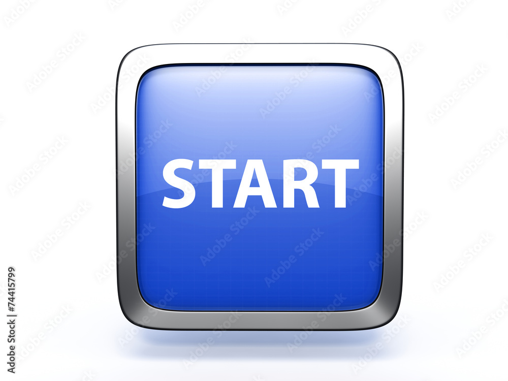 start square icon on white background start square icon on white background