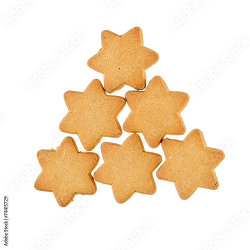 Gingerbread stars over white