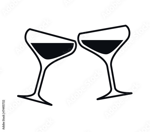 Clinking Glasses of Champagne, Vector Illustration