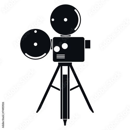 Movie Camera, Vector Icon Illustration