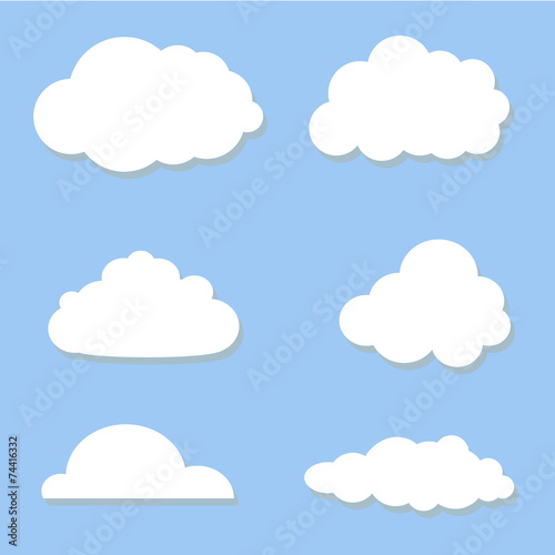 Vector illustration of clouds collection.