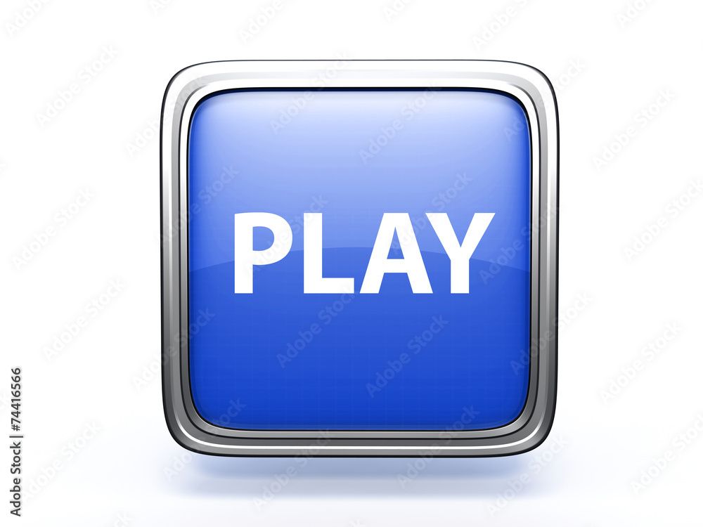 play square icon on white background play square icon on white background